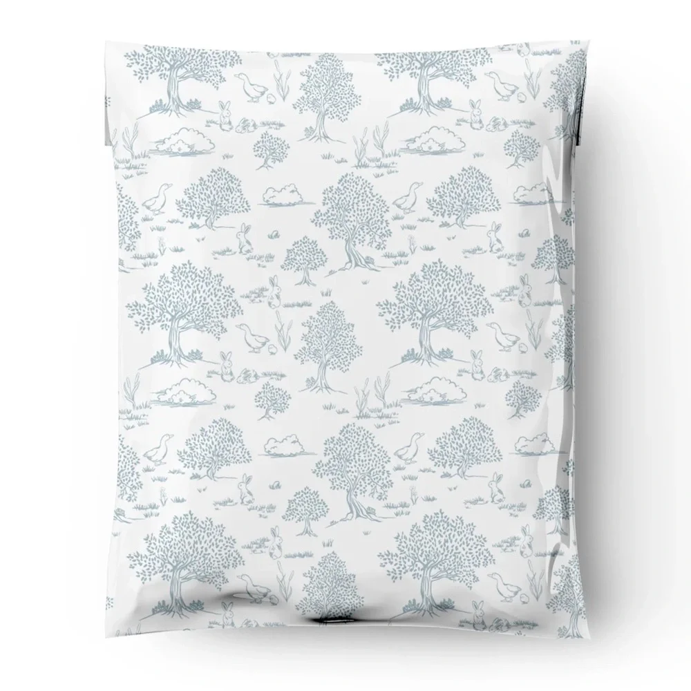 Blue Toile Poly Mailers 10x13 Pack of 25